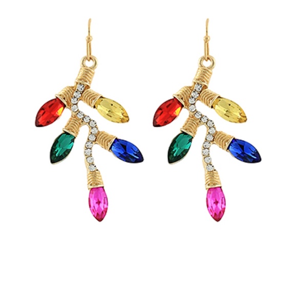 Christmas Light Bulb Earrings - Picture 2 of 2